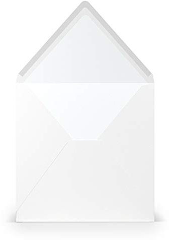 PAPERADO 100 Briefumschläge quadratisch Weiß gerippt - 100 g/m² Kuvert Ohne Fenster 16,4 x 16,4 cm - Hochzeits Umschläge mit Nassklebung spitzer Klappe