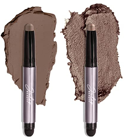 Julep Eyeshadow 101 Crème-to-Powder Eyeshadow Stick (Taupe Shimmer and Stone) Long-Lasting, Waterproof Eye Shadow - Blendable, Crease-Proof Eye Shadow Stick with Built-In Smudger - Shimmer Eyeshadow