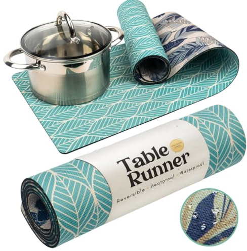 Chocolate Lemon: Trivet Table Runner - Heat Resistant 350F, Waterproof, Reversible for Hot Dishes, Plates & Pots (Botanical, 48 inch)