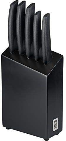 ICEL Bloque Negro 5 Cuchillos Mango Negro