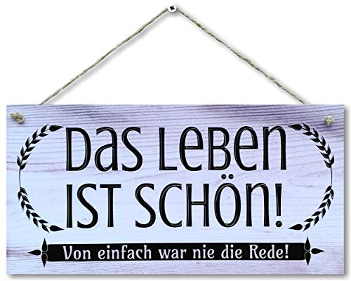 CARISPIBET Das Leben ist schön! Dekoschild Türschild Wandschild Wohnkultur Dekoschilder im Vintage Look 15x30