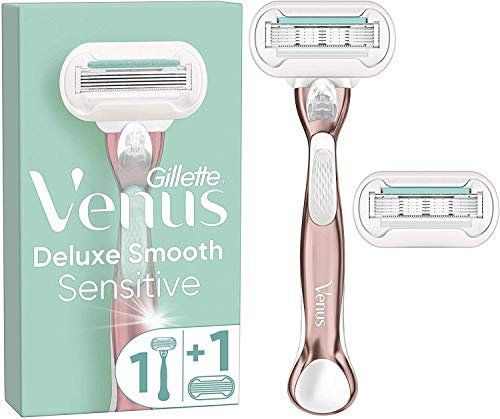 Venus Deluxe Smooth Sensitive Rasoir Femme, Protection de la Peau en Douceur, 1 x Rasoir +1 Lame Supplémentaire [OFFICIEL]