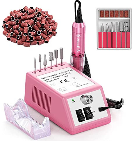 Nail Drill Machine, Professional Manicure Nail File Kit 20000rpm Acrylic Gel Nails Polishing Tool Drills for Home and Salon Use