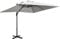 Outsunny 2.7 x 2.7 m Cantilever Parasol, Square Overhanging Umbrella with Cross Base, Crank Handle, Tilt, 360° Rotation and Aluminium Frame, Grey