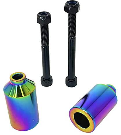 Blunt Envy Stunt-Scooter Pegs Tret Roller Grind Stangen mit Achsen + Fantic26 Sticker (Rainbow Neochrome Oilslick)