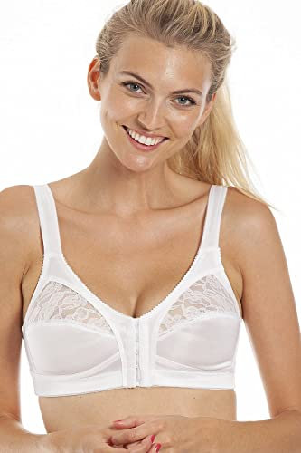 Camille Womens White Soft Cup Front Fastening Bra 40B