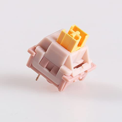 2Duck Outemu Silent Clicky Linear Tactile Switch, 3Pin Pre-Lubed RGB MX Stem Similaire Holy Panda Switch pour Clavier De Jeu Mécanique Personnalisé (Color : Peach, Size : 35PCS)
