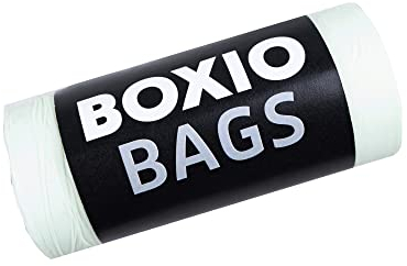 BOXIO - Bags, 25 Bio Müllbeutel für Campingtoilette, kompostierbare Beutel für Trockentoilette, 10 l WC Beutel, Blackout, grün