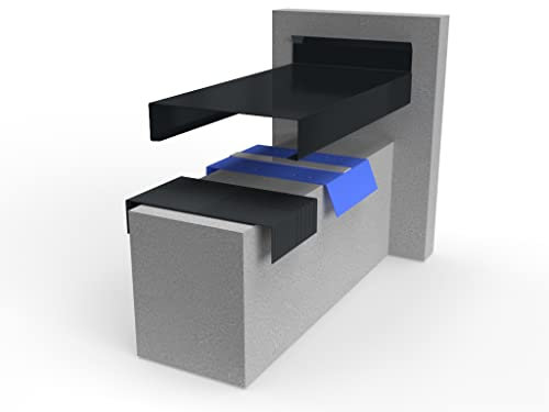 Alu-Mauerabdeckung Komplettsystem - Wandanschluss inkl. 1x Schnapphalter und 1x Stoßblech - Größe: XL, Farbe: Anthrazit RAL 7016