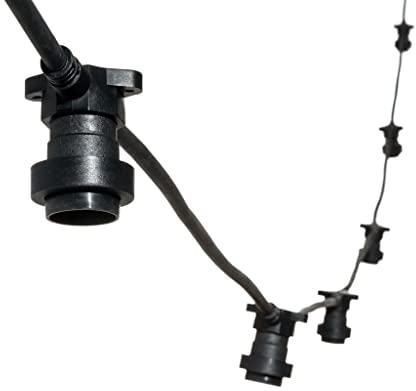 MU 50M Catena Luminosa Esterno LED Catenaria 50 Portalampada E27 5 * 10 Metri Cavo Nero Prolungabile Fino a 1000W IP54 Outdoor Giardino Matrimonio|50 M, NERO [Classe efficenza energetica: A]