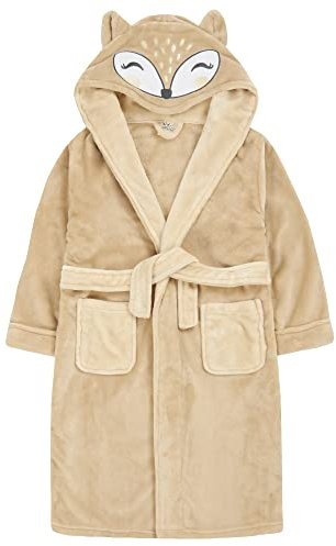Vestaglia invernale in pile per bambini, bambini, bambine, con cappuccio di volpe o panda da 2 a 13 anni, Volpe, 13 anni
