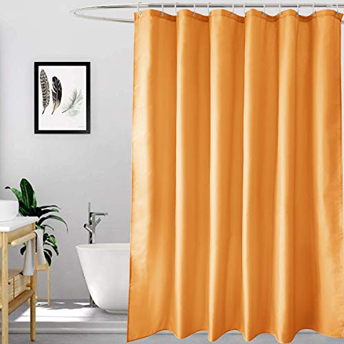 EurCross Orange Shower Curtain 180 x 200cm Long, Mould Proof and Mildew Resistant Fabric Shower Curtain Liner