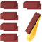 Viaky Papel de lija de 31 piezas, 30 x 93 mm, papel de lija mixto 80, 120, 180, 240, 400, grano variado, gancho y bucle, papel de lija grueso con herramientas de lijado de detalles para coche, madera,
