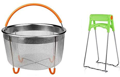 Dciustfhe Stainless Steel Steamer Basket Set,Instant-Pot Accessories for Foodi Pressure Cooker & Multi Cooker,6Qt