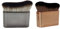 Lot de 2 grands pinceaux de maquillage kabuki pour le bronzage du visage, du corps et des jambes (or rose, noir brillant)