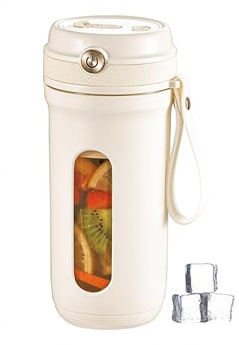 350 ml Frullatore Portatile, Mini Frullatore per Frullati Succo 10 Lame, Tazza da Succo Ricaricabile USB-C da 3000mAh per Sport, Palestra, Ufficio, Viaggi
