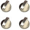 4 Pcs Cooker Knobs,Gas Stove 6MM Universal Replacement,Metal Parts Silver Stoves Switch Control Adaptors for New Kitchen Cooktop,Hob,Oven,Thermostat,Precise Temperature Burner Accessories Button