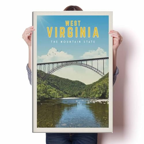 LIULAG Kunstdrucke 40x60cm Ungerahmt West Virginia Vintage Reiseplakat Leinwandmalerei Wohnkultur Haus Büro Wandkunst
