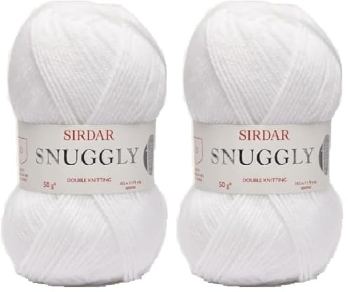 Sirdar Snuggly DK Double Knitting, White (251), 50g (Pack of 2)