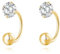 SLUYNZ Sterling Silver CZ Half Hoop Earrings for Women CZ Open Hoop Earrings Huggie Cartilage Helix Piercing Ball Screw Backs (B-Gold)