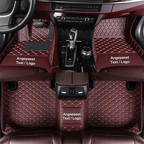 Anpassen Fußmatten für Mazda CX3 CX5 CX7 CX9 CX30 MX5 RX8 Mazda 3 5 6,PU-Leder Allwetter wasserdichte rutschfeste Auto Fussmatten Set (Kaffee)