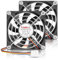 Wathai 80mm x 15mm Slim PC Computer Case Fan 12V 4Pin PWM High Performance for Mini-ITX Builds, GPU CPU Cooler Radiator Cooling 2 Pack