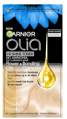 Garnier Olia Hi-Shine Toner Neutralising Brassy Tones, 10.02 Pearly Blonde