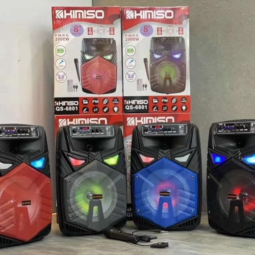 Altavoz Bluetooth con varios tamaños y potencias con micrófono para fiesta Karaoke Kimiso (QS-6801 8 2000W)