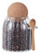 Eden & Willow Clear Glass Kitchen Jar with Cork Ball Lid and Bamboo Spoon | BPA-Free Mason Canister for Coffee, Beans, Spices, Dry Foods (1, 0.5L, Ribbed)