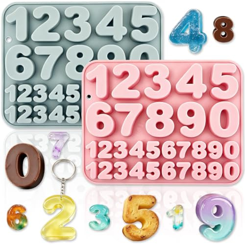 Silikon-Kuchenformen mit Zahlen, 30 Mulden, mittlere und kleine Größe, 3D 0–9, digitale Form für DIY, Backen, Dekorationen, Werkzeuge für Schokolade, Süßigkeiten, Cupcakes, Mousse, Dessert, Gummiseife