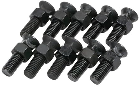 Mytee Products 10 Pack Blades Cutting Edge Plow Bolts & Nuts 5/8-11 x 2-1/4 - Grade 8 40cr Steel Plow Bolt Nuts for Snow Plow Cutting Edge Blades, Construction Machinery