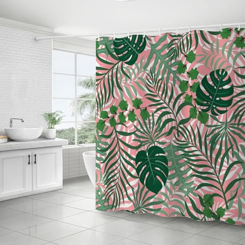 FAIRYGATE Vorhang Blumenmuster Duschvorhang Outdoor Garten Shower Curtains Duschvorhang 180x180 Textil Polyester Waschbar Wasserdicht Duschvorhänge mit Duschvorhangringe Mehrfarbig Badewanne B8108