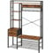 HOOBRO Garderobenständer mit Schuhbank, Schuhregal mit Garderobe, Eingangsmöbel mit Haken und Schubladen aus Vliesstoff, Garderobe mit Sitzbank, für Wohnzimmer, Flur, Vintagebraun EBF73MT01