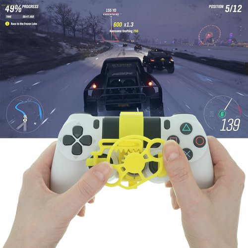 Controlador Mini Volante Para PS4 Game Controller, 3D impresión Rueda Auxiliar Controlador Juego Joystick Simulador Gamepad Juegos de Carreras (Verde)