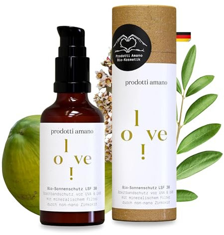 Prodotti Amano Skincare - Mineralischer Bio-Sonnenschutz mit SPF 30 I TESTSIEGER * I Natürlich und ohne Zusatzstoffe I Schützt umfassend vor UVB & UVA I Für Gesicht und Körper I Bio-Hautpflege