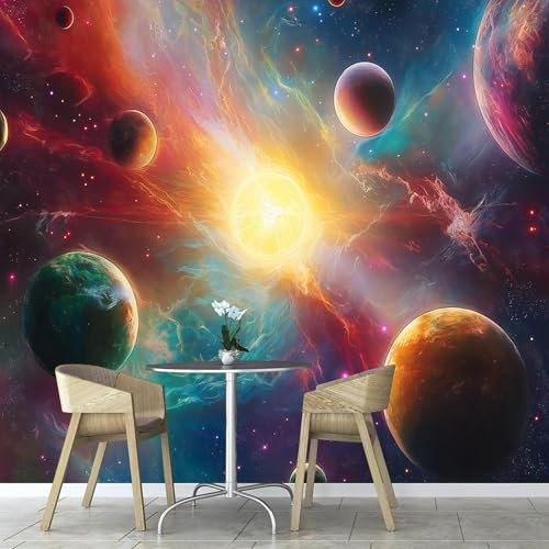 Galaxy Universe 3D Large Photo Wallpaper, Planet Wall Murals, Mural Photo Wallpapers for Living Room Bedroom TV Background Office Decor 59×42