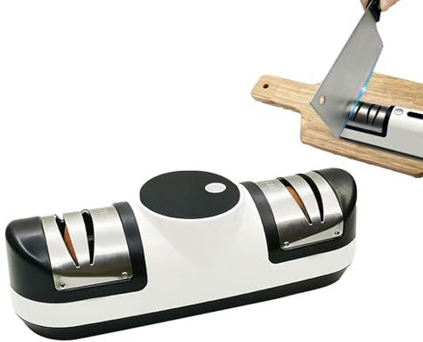Elektrischer Messerschärfer für schnelles Schärfen & Polieren, Durchzieh-Küchenmesserschärfer mit rutschfestem Pad, wiederaufladbarer elektrischer Messerschärfer für alle Messer (C-1)