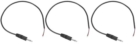 DMiotech 3PCS 3.5mm 1/8 Male Plug Jack Connector Audio Cable 2 Pole Mono Aux Cable Replacement Repair Bare for Headphone Headset Earphone 0.3M/1Ft Black