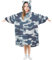 Mnsruu Tragbare Kinderdecke mit Kapuze, Camouflage-Druck, übergroße Decke mit Taschen für Mädchen und Jungen, weiche, warme Sweatshirt-Decke, #01, S