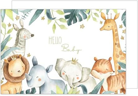 Edition Seidel Premium XXL Maxi Tarjeta de felicitación de nacimiento con sobre, formato DIN A4, tarjeta de felicitación, tarjeta de felicitación para bebé, tarjeta de felicitación para bebé, hola,