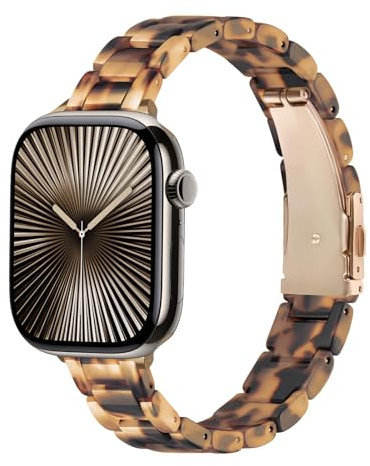 Harz Armband für Apple Watch Armband 38mm 40mm 41mm 42mm,Damen Schlank Armbänder und Leichte Strap für Apple Watch SE 3/SE 2/SE Armbänder iWatch Serie 11 10 9 8 7 6 5 4 3 Moderes Damen Band