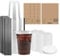 Lot de 50 gobelets à smoothie de 473,6 g avec couvercles et paille, recyclables et réutilisables avec papier anti-fuite, tasses à café transparentes pour boissons en déplacement, compatibles avec la
