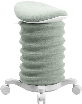 TOPSTAR Sitness 4D mit Rollen AGR-Zertifiziert Dynamischer Sitzhocker Papyrus - grün, ergonomischer Bürohocker - höhenverstellbar - stärkt den Rücken - entlastet die Bandscheiben
