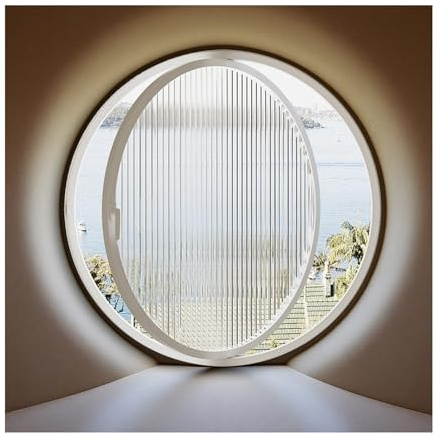 SZITW 360° drehbares Sichtschutzglasfenster aus Aluminium, Fenster mit Griff für Schuppen, Schlafzimmer, Keller, Spielhaus, 40 50 60 70 80 90 100 cm, rundes, mittig aufgehängtes Loftfenster (weiß,