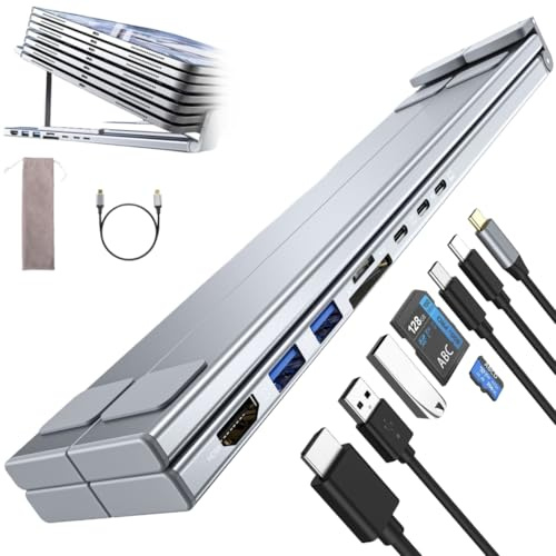 8-in-1 USB-C Laptop Stand - Upliftjoys 8-in-1 USB-C Laptop Stand 2 USB 3.1, PD 100W with 4K HDMI