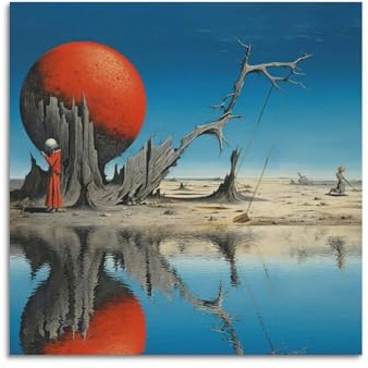 Max Ernst Poster mit berühmten Arbeiten, ohne Titel, Kunstdruck, Wandfoto, Farbe, hängendes Bild, Familienschlafzimmer, Dekoration, 60 x 60 cm