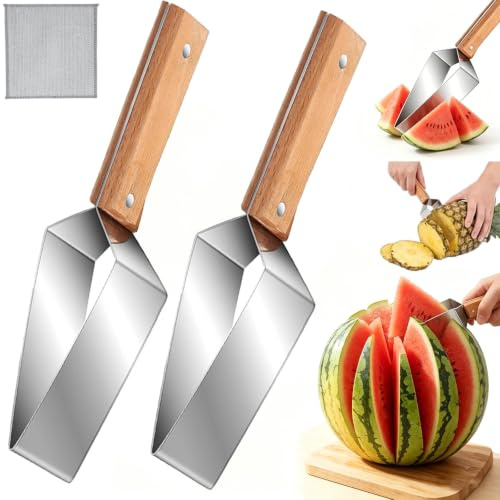 2 Pezzi Fetta Di Anguria Tagliata,Aggiornato Affetta Anguria,Coltello Per Angurie,Taglia Cocomero Per Melone,Gadget Cucina Affettatrice Di Frutta,Essenziale Per La Cucina Di Famiglia