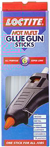 Loctite Hot Melt Glue Gun Sticks, Glue Stick Refills for Hot Glue Gun with High-Transparency Drying, Glue Gun Sticks for DIY, Crafting, Decorating & Repairs, 1x6 Sticks