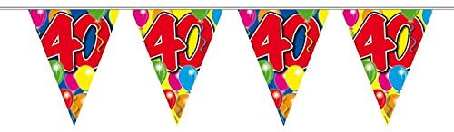 Folat 04546 40th Birthday Garland Balloons-10 m, Multi-Colored, Costumes