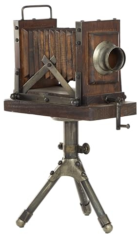 Deco 79 Kamera-Skulptur, Vintage-Holz, 27,9 x 20,3 x 43,2 cm, Braun